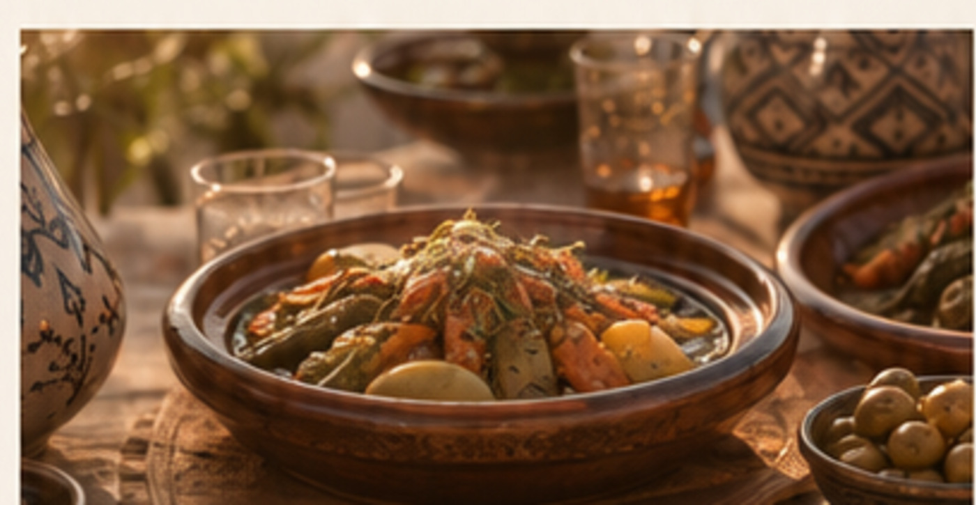 A Moroccan table shared outdoors
